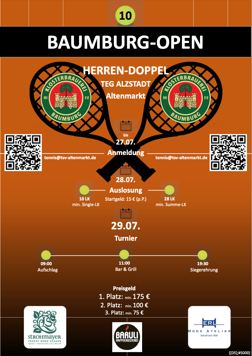 Baumburg Open Tennis Flyer 2022